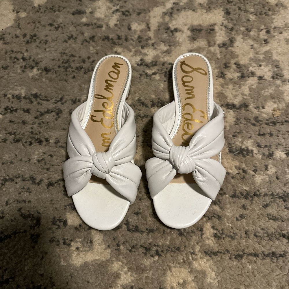 White leather sandals